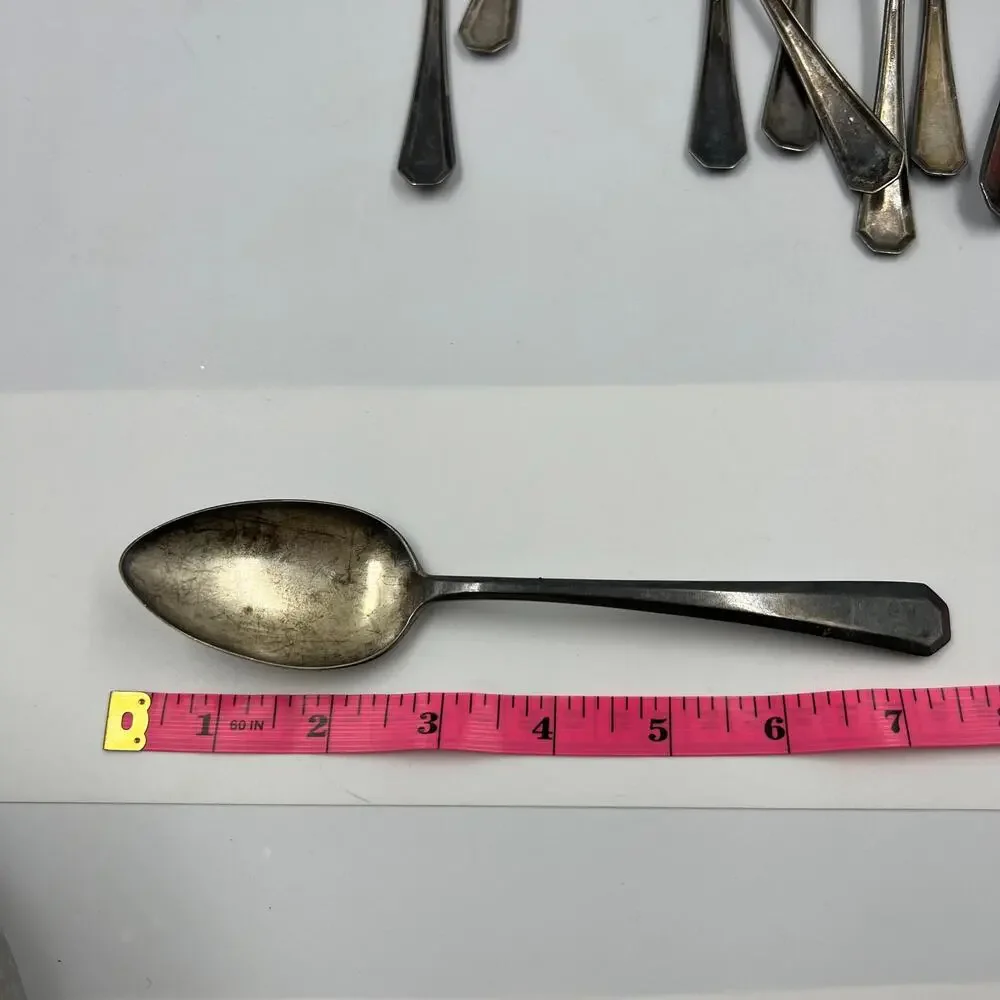 Antique WM Rogers & Son‎ AA Silver Plate Spoons 11 Piece Aged Patina Mixed Lot